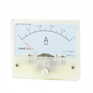 DC 0-1A Fine Tuning Rectangle Dial Panel Analog Ampere Meter Amperemeter