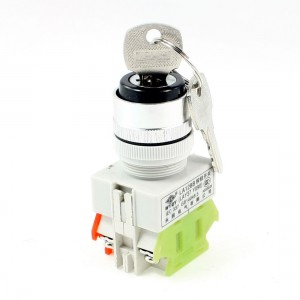 AC 660V 10A 1NO 1NC DPST Key Rotary Start Locking Style Push Button Switch