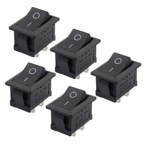 5 Pcs x Panel Mount ON-OFF SPST 2 Pin Boat Rocker Switch 6A/250V 10A/125V AC