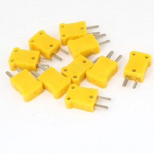 10Pcs 22mm x 18mm x 9mm Yellow Casing 2-Pins Thermocouple Socket