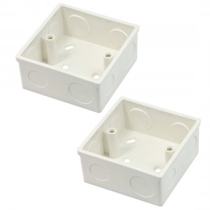 2 Pcs 86x86x40mm White PVC Flush Mount Wallpanel Single Gang Junction Box