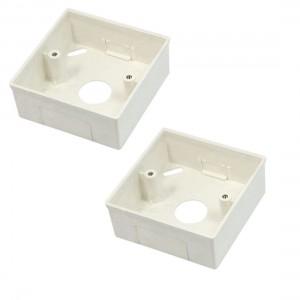 2 Pcs 86x86x34mm White PVC Flush-Type Wall Mounted Single Gang Junction Box