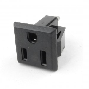Rectangle Shape US 3 Pin Socket Plug Power Socket Adapter AC 125V 15A