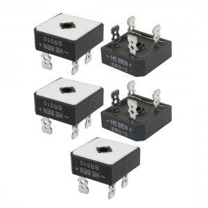 BR510 Half Wave Metal Case Single Phase Bridge Rectifier 5 Pieces
