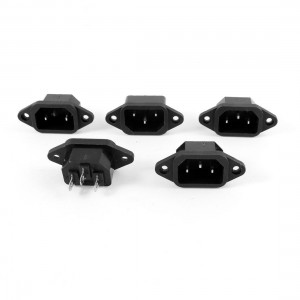 5 Pcs AC 250V 10A 3 Pins IEC320 C14 Power Inlet Socket Black