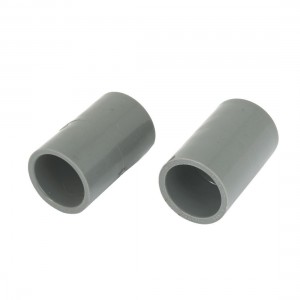2pcs Gray 20mm 0.79" Inner Diameter PVC Drainage Straight Pipe Connectors