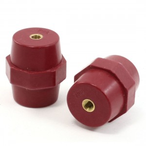 6mm Diameter 10mm Depth Brass Thread 38mm Height Busbar Insulator Support 2Pcs