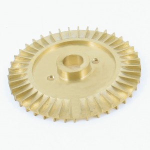 Water Pump Part Double Side 78mm Diameter Gold Tone Brass Impeller