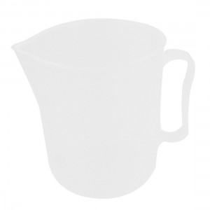 Clear White Plastic Liquid Volume Measure Graduated Beaker Cup 500mL