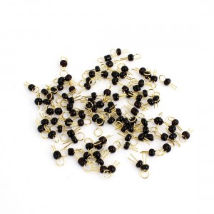 100 Pcs Black Ceramic Bead Gold Plated Copper PCB Test Pin Terminals