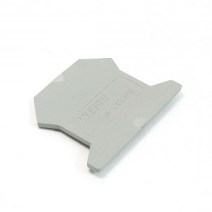 Gray Plastic 2mm Thickness Terminal End Plate Typ-UK2.5/10