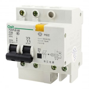 400VAC 32A 2P+1N Overload Protection ELCB Earth Leakage Circuit Breaker