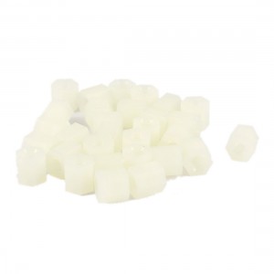 30 Pcs M3 x 6mm Nylon Hex Hexagonal Threaded Spacer Support