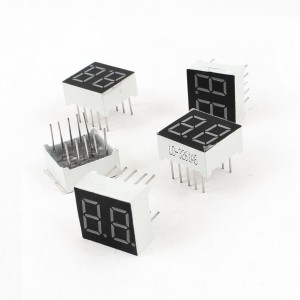 5 Pcs Common Cathode 10 Pin 2 Bit 7 Segment 0.36" Red LED Display Digital Tube