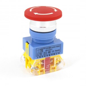 Red Circular Arrow Mark Mushroom Emergency Stop Push Button Switch NC