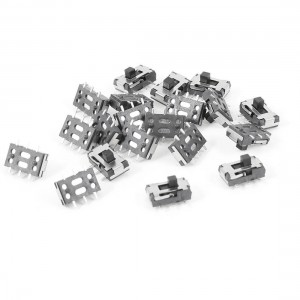 20 Pcs 7x4x2mm On/Off/On DPDT 2P2T 6 Pin Vertical Mini SMD SMT Slide Switch