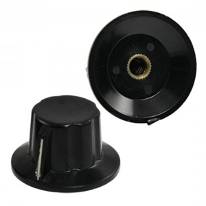 2 x Black 6mm Shaft Hole Diameter Push on Pointer Potentiometer Knobs