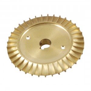 Water Pump Part Double Side 3" Diameter Gold Tone Brass Impeller