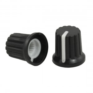 5 Pcs Black Plastic Rotary Knobs w White Mark for Potentiometer Pot