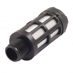 9/25" Male Thread PLastic Pneumatic Silencer Muffler Black
