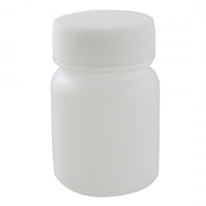 White Plastic Cylinder Body Double Cap Leakproof Lab Bottle 50mL