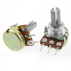 5 Pcs Silver Tone Metal Split Shaft Potentiometer 100K Ohm