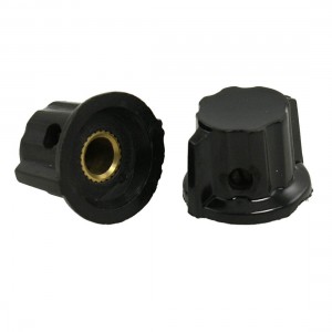 10 x Black Plastic Knurled Grip 6mm Potentiometer Control Knobs