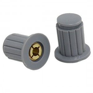 10 Pcs Gray Ribbed Grip 4mm Split Shaft Potentiometer Control Knobs