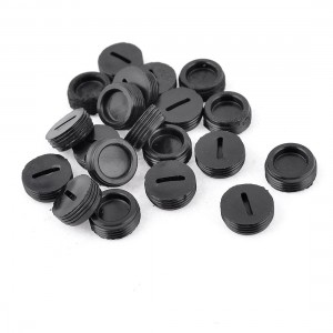 20 Pcs Black Male Thread 14mm x 5mm Carbon Brush Holder Caps Covers