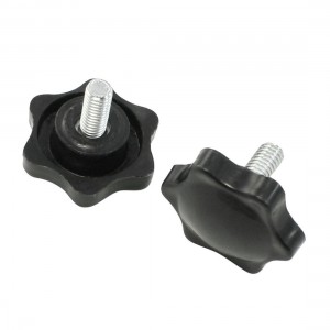 Industrial Equipment Part 6mm Thread Screw On Star Knob 2 Pcs