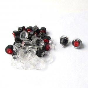 20pcs SPST Red Light Round Rocker Switch AC 6A/250V 10A/125V w Waterproof Cover
