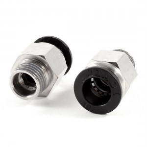 2 Pcs 1 4" PT OD Tubing 10mm Push in Joint Pneumatic Connector Quick Fitting
