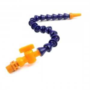 Dark Purple 1/4 PT Thread Round Nozzle 13" Long Flexible Water Oil Coolant Tube
