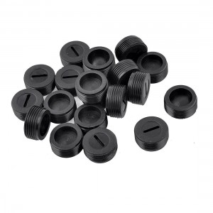 20 Pcs Black Screw 16mm Dia Carbon Brush Holder Caps Cover for Motor