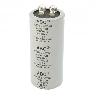 600MFD Capacity 125VAC Metallized Polypropylene Film Motor Capacitor ABC