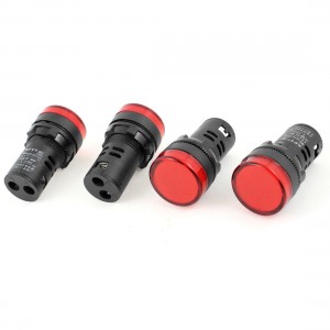 AC 380V 20mA 27mm Dia Red LED Signal Indicator Light Lamp AD16-22D/S32 4 pcs