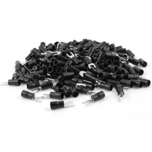500 x SV3 5 4 Black Pre Insulated Fork Terminal for AWG 14 12 Cable 8 Stud