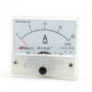 85C1 DC 0-20A Sqaure Fine Tuning Dial Panel Ampere Meter Amperemeter