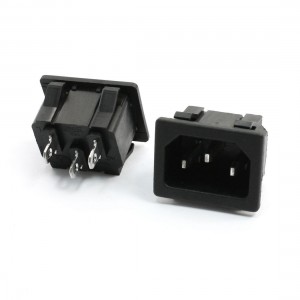 2pcs IEC 320 3 Pin C14 Male Inlet Plug Socket Adapter AC 250V 15A