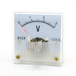 Square Plastic Clear Face DC 0-3V Voltage Panel Meter 91C4