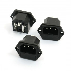 3pcs AC 250V 10A IEC 320 C14 Plug Screw Type Power Inlet Socket w Fuse Holder