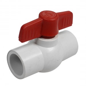 Water Supply 25mm x 25mm Slip Ends 1/4 Turn U-PVC Ball Valve White Red