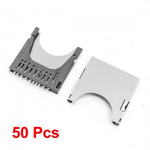 50 Pcs Push-push Type Stainless Steel SD Memory Card Sockets Connectors