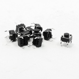 10 Pcs 6x6x5mm 4 Pins DIP Through Hole Momentary Tactile Tact Push Button Switch
