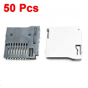 50 Pcs Push-out Type Stainless Steel TF Micro SD Card Sockets Slots