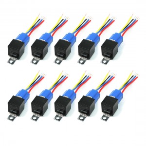 10 Pcs Rubber Coated Ceramic Socket SPDT 5 Pin NC+NO Car Relay 40A 24V Volt DC