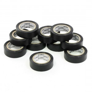 32.8Ft Length Black PVC Adhesive Electrical Insulation Tape Roll 10 Pcs