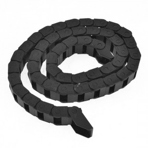 10mm x 15mm Black Plastic Flexible Semi Cable Drag Chain 1M