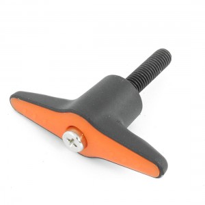 T Shaped Machinery 7.5mm x 30mm Male Thread Black Orange Adjustable Handle