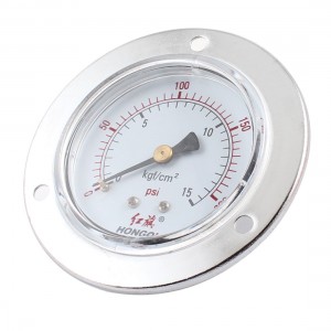 Y-60 Model 0-200psi 1/4"PT Lower Mount Oil Filled Pressure Gauge Silver Tone